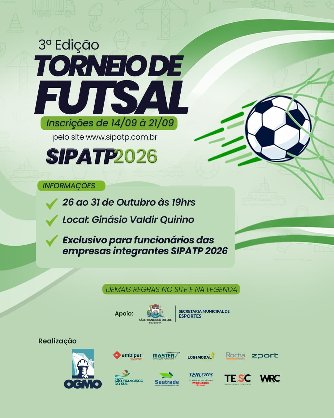 Cartaz IV Torneio de Futsal SIPATP 2026
